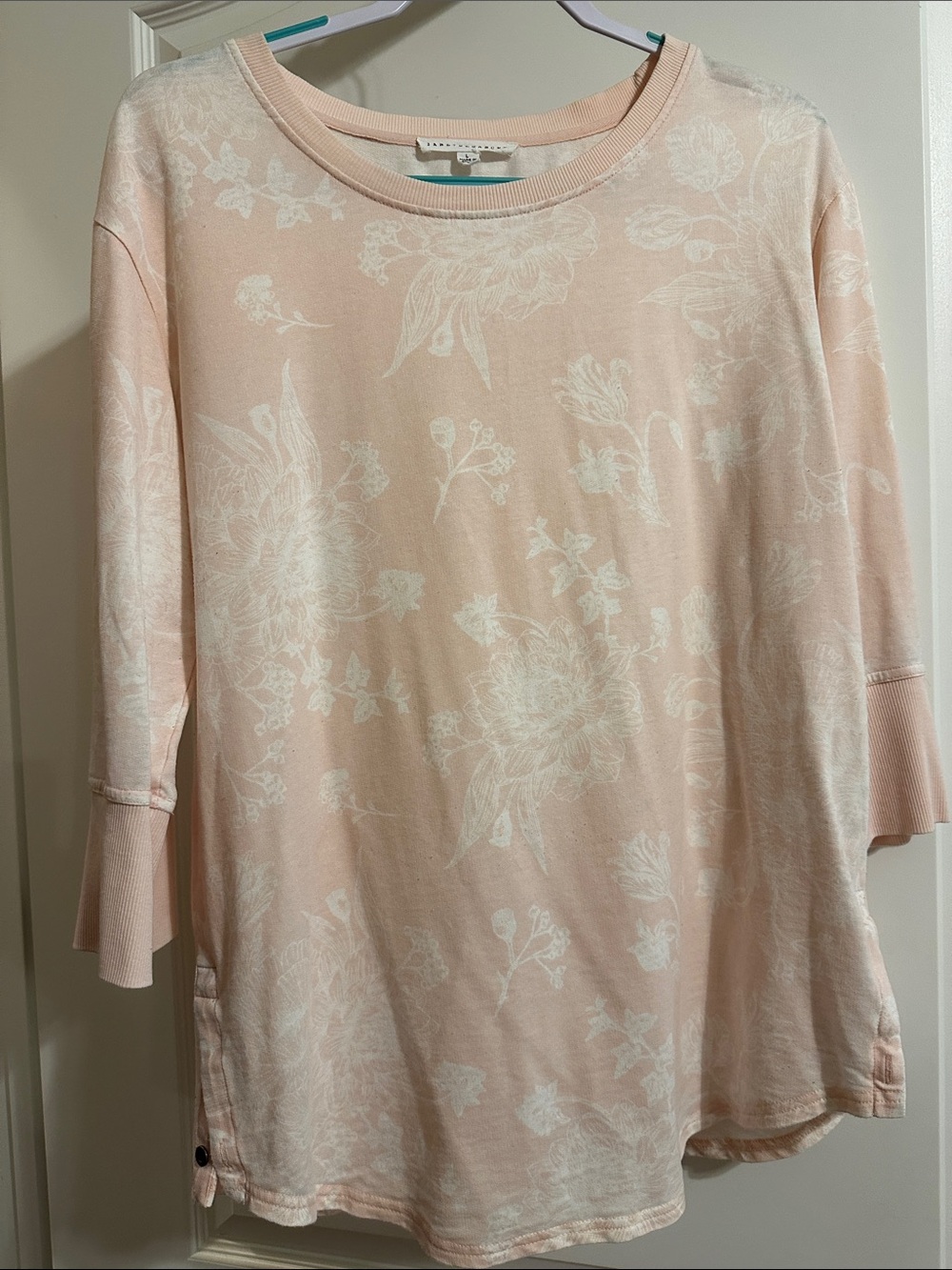 Jane and Delancey Blush Pink Floral Scoop-Neck Tunic